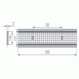 Водоотводная решетка стальная ячеистая Aquastok DN 100 Оцинкованная