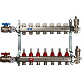 Коллектор из нержавеющей стали в сборе с расходомерами на 7 выходов Stout SMS 0907 000007