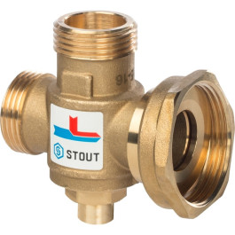 Клапан термостатический для твердотопливных котлов ВР 1 1/2" НР 1 1/2" НР 1" M 70°C Stout SVM-0050-327008