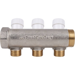 Коллектор для воды 3 выхода Stout 1"x1/2" плоское уплотнение арт.SMB 6851 011203