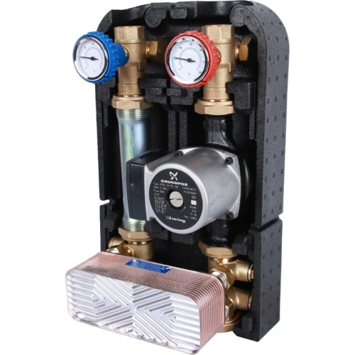 Насосная группа с теплообменником 28 пластин с насосом Grundfos 25-65 Stout SDG-0038-282502