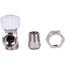 Клапан термостатический угловой Stout 1/2" х 3/4" ЕК под евроконус