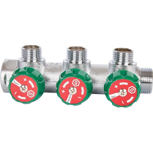 Коллектор для воды 3 выхода Stout 3/4"x1/2" под евроконус арт.SMB-6850-341203 Коллектор для воды 3 выхода Stout 3/4"x1/2" под евроконус арт.SMB-6850-341203