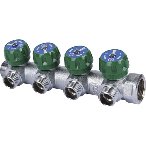 Коллектор для воды 4 выхода Stout 3/4"x1/2" под евроконус арт.SMB-6850-341204 Коллектор для воды 4 выхода Stout 3/4"x1/2" под евроконус арт.SMB-6850-341204