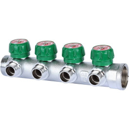 Коллектор для воды 4 выхода Stout 1" 1/2 плоское уплотнение SMB-6849-011204