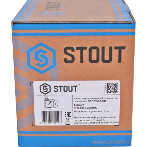 Циркуляционный насос STOUT 25/60-180 Циркуляционный насос STOUT 25/60-180