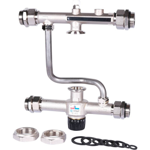 Насосно-смесительный узел Stout с термостатическим клапаном 30-60°C, без насоса арт. SDG-0120-007000 Насосно-смесительный узел Stout с термостатическим клапаном 30-60°C, без насоса арт. SDG-0120-007000