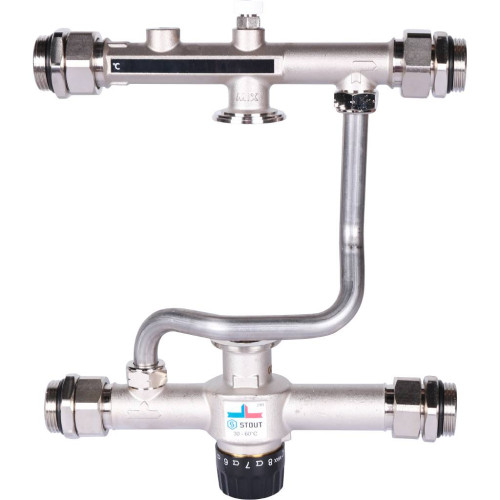 Насосно-смесительный узел Stout с термостатическим клапаном 30-60°C, без насоса арт. SDG-0120-007000 Насосно-смесительный узел Stout с термостатическим клапаном 30-60°C, без насоса арт. SDG-0120-007000