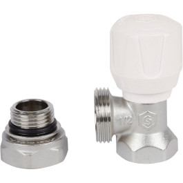 Вентиль ручной регулировки угловой 1/2" Stout (с дополнительным уплотнением)