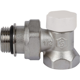 Клапан запорно-балансировочный угловой 1/2" Stout (с дополнительным уплотнением)