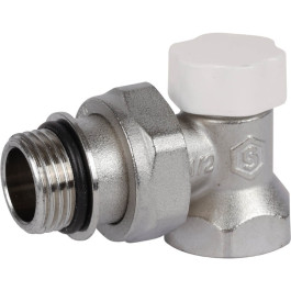 Клапан запорно-балансировочный угловой 1/2" Stout (с дополнительным уплотнением)