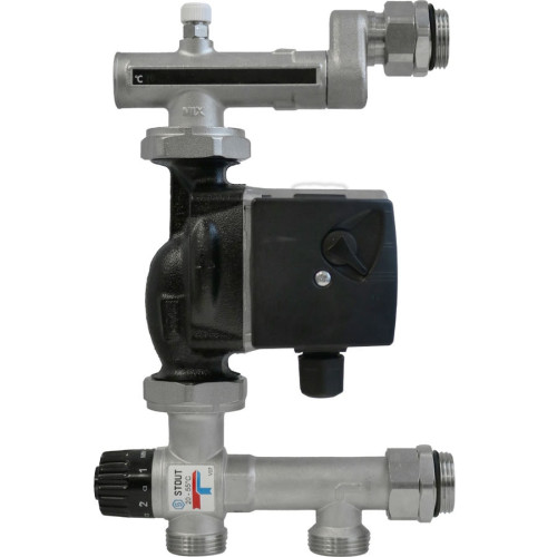 STOUT Насосно-смесительный узел с термостатическим клапаном 20-55°C, с насосом UPSO 25-65 130