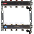 Коллектор с запорными клапанами и кранами Rommer 1"x3/4" 4 контура