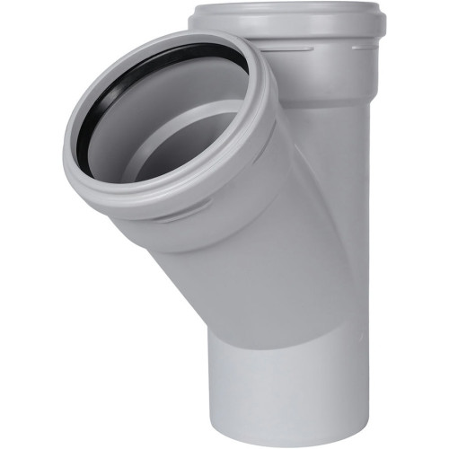 Тройник канализационный Stout ДУ 110х110 мм 45° Тройник канализационный Stout ДУ 110х110 мм 45°