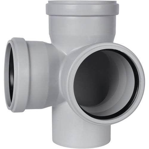 Крестовина канализационная двухплоскостная Stout ДУ 110 мм 87° Крестовина канализационная двухплоскостная Stout ДУ 110 мм 87°