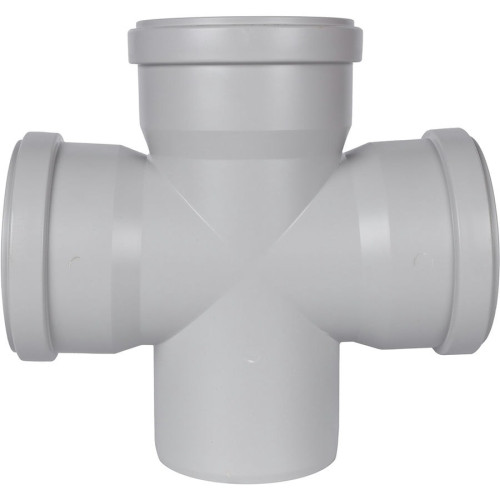 Крестовина канализационная одноплоскостная Stout ДУ 110 мм 87° Крестовина канализационная одноплоскостная Stout ДУ 110 мм 87°