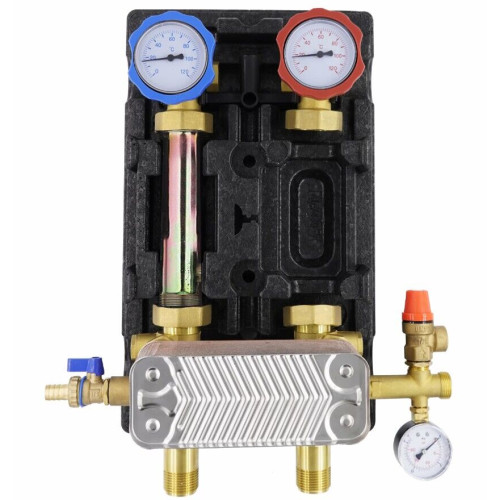 Насосная группа ROMMER с теплообменником 34 пластины, без насоса в теплоизоляции RDG-1038-342501