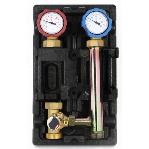 Насосная группа Rommer с 3-х ходовым приводным смесителем 1, без насоса левая