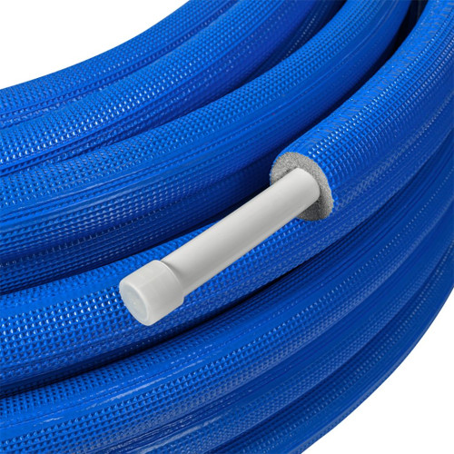 Труба Stout PE-Xa 16х2,2 серая в теплоизоляции (синяя) бухта 100 метров