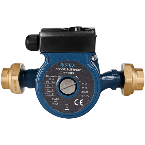 Циркуляционный насос Stout 25-60/180 с латунными гайками G 1 1/2 x Rp 1