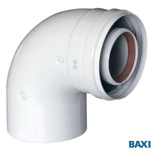 Коаксиальный отвод Baxi 90 , диам. 60/100 мм, без муфты(арт. KHG71410151) Коаксиальный отвод Baxi 90 , диам. 60/100 мм, без муфты(арт. KHG71410151)