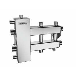 Коллектор нержавеющий Gidruss BMSS-100-3DU до 100 кВт 1 1/4" 3 контура