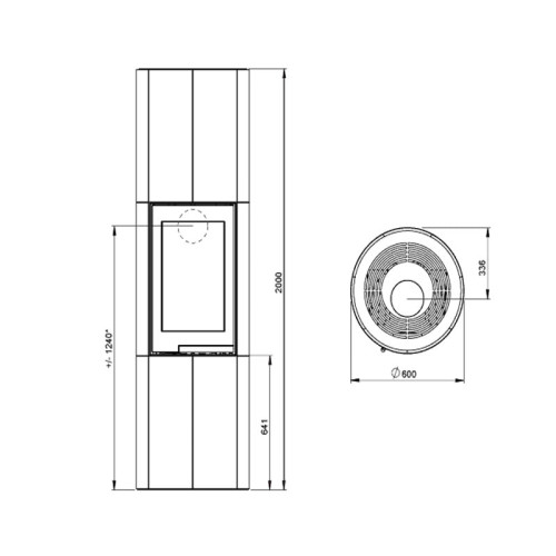 Печь-камин Nordpeis теплоаккумулирующий Ronda 160 топка S26R 5 кВт Печь-камин Nordpeis теплоаккумулирующий Ronda 160 топка S26R 5 кВт