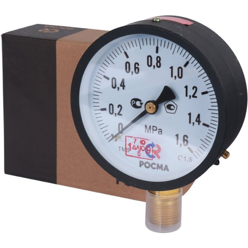 Манометр радиальный Росма ТМ-510 P.00 100/16 (1/2" 100 мм, 0-16 бар, 1,5) Манометр радиальный Росма ТМ-510 P.00 100/16 (1/2" 100 мм, 0-16 бар, 1,5)