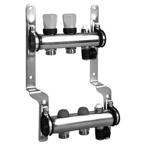 Коллектор из нержавеющей стали с термовставками на 2 выхода Meibes