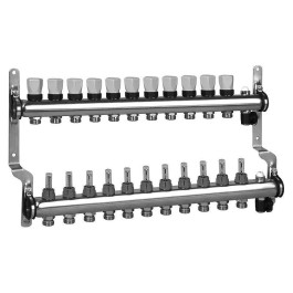 Коллектор из нержавеющей стали с расходомерами на 11 выходов Meibes