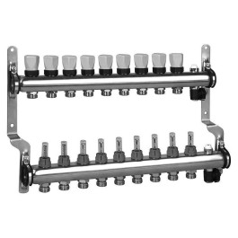 Коллектор из нержавеющей стали с расходомерами на 9 выходов Meibes