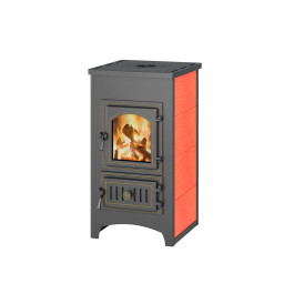 Печь-камин Везувий ПК-01 (270) красный 9 кВт с плитой