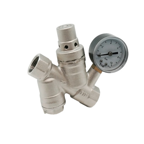 Редуктор давления с манометром и фильтром TIM 3/4" Редуктор давления с манометром и фильтром TIM 3/4"