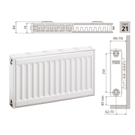 Радиатор стальной панельный Prado Classic Тип 21 (300x2000 мм)