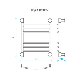 Полотенцесушитель электрический Energy Ergo 2 650х500 мм белый матовый