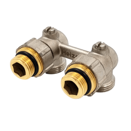 Узел нижнего подключения угловой Heizen 3/4"x1/2" для стальных радиаторов