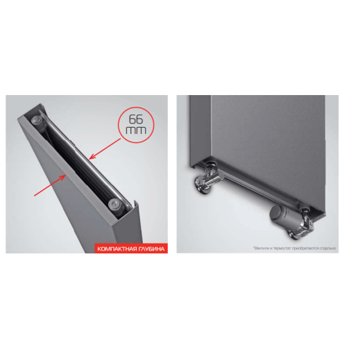 Вертикальный дизайн радиатор Royal Thermo Flat 500-1800 Noir Sable