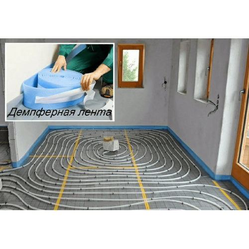 Демпферная лента Рустеплопол самоклейкая, фартук 150мм х 8мм х 25м Демпферная лента Рустеплопол самоклейкая, фартук 150мм х 8мм х 25м