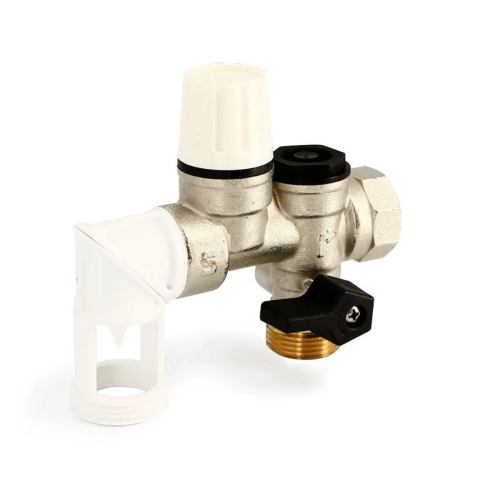 Группа безопасности бойлера до 10 кВт, 3/4", 7 бар, поворотная, никелированная Uni-fitt Группа безопасности бойлера до 10 кВт, 3/4", 7 бар, поворотная, никелированная Uni-fitt