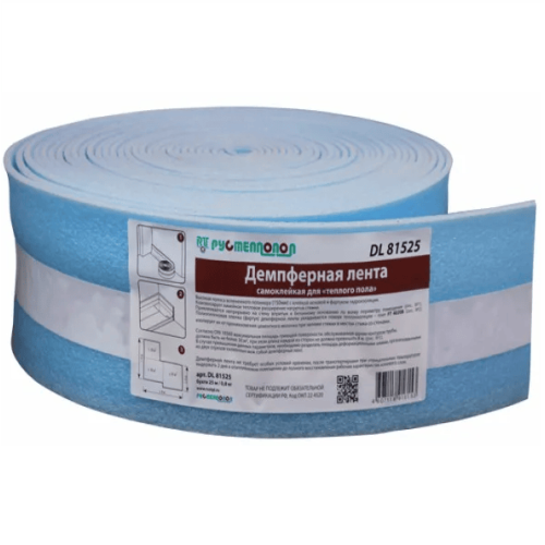 Демпферная лента Рустеплопол самоклейкая, фартук 150мм х 8мм х 25м Демпферная лента Рустеплопол самоклейкая, фартук 150мм х 8мм х 25м
