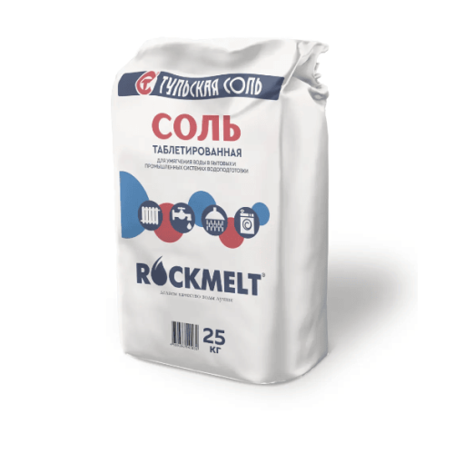 Таблетированная соль для водоподготовки Rockmelt (Рокмелт)  25 кг