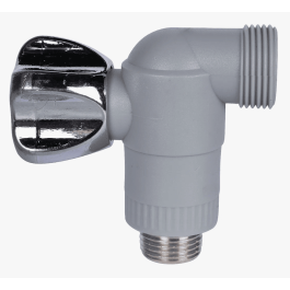 Кран Kalde для стиральных машин для полипропиленовых труб под сварку (цвет серый)