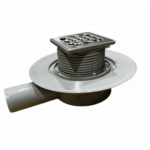 Трап для душевой TIM с сухим затвором 10 см10см угловой(горизонтальный) выпуск