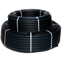 ПНД труба 20x2,0 черная с синей полосой ИнтерПласт