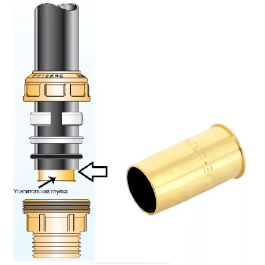 Вставка (гильза) латунная для ПНД труб Ø50 Tiemme