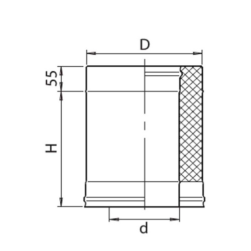 Сэндвич труба Ferrum GS 30-50 Ø220x300 длина 250мм Сэндвич труба Ferrum GS 30-50 Ø220x300 длина 250мм