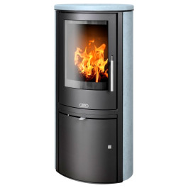Печь-камин ABX Reno panorama серая сталь тальк