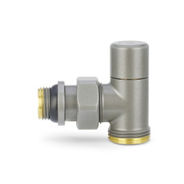 Клапан радиаторный угловой Varmega 1/2"х3/4"EK резьба НР/НР, цвет серый