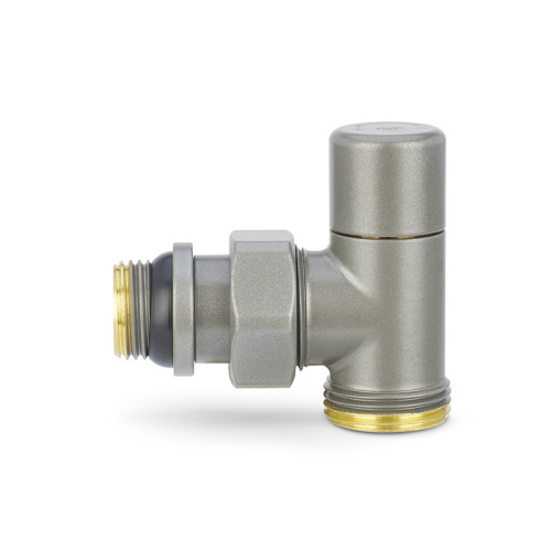 Клапан радиаторный угловой Varmega 1/2"х3/4"EK резьба НР/НР, цвет серый