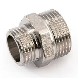Ниппель никелированный резьбовой переходной 1 1/2" х 1 1/4" Stout